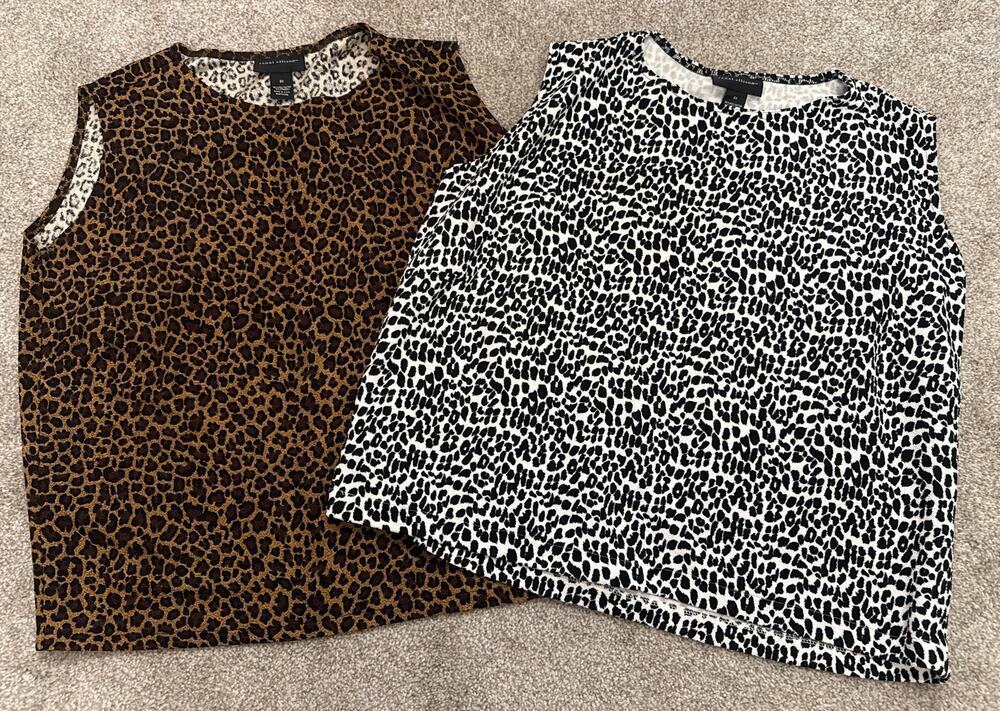 Renai Allison 3X Sleeveless Top Bundle Animal Print Brown Black White Plus Size